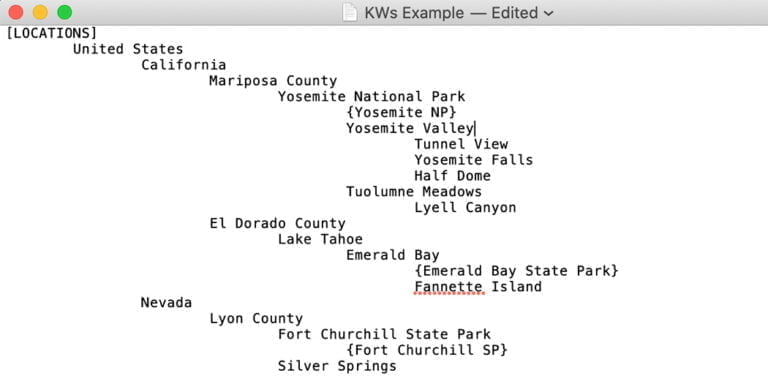 structured keywords