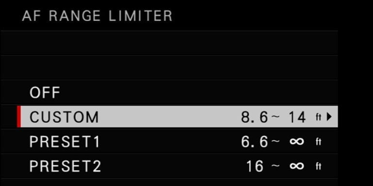af range limiter menu