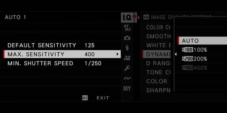 auto iso with dynamic range