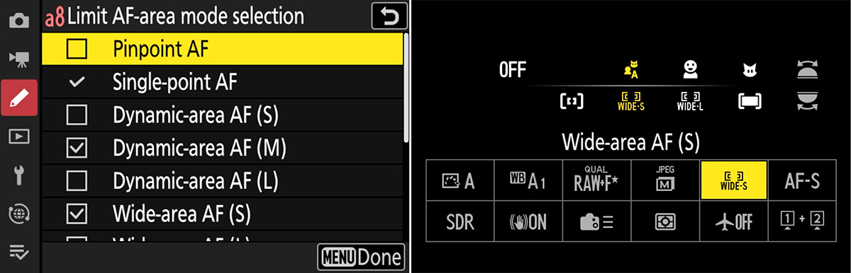 nikon af-area limiter