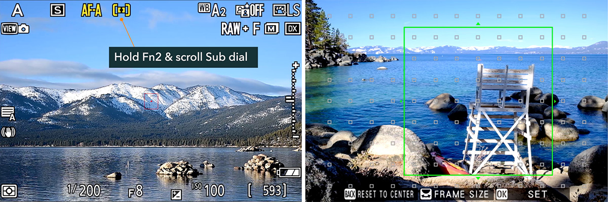 nikon v fujifilm change af area