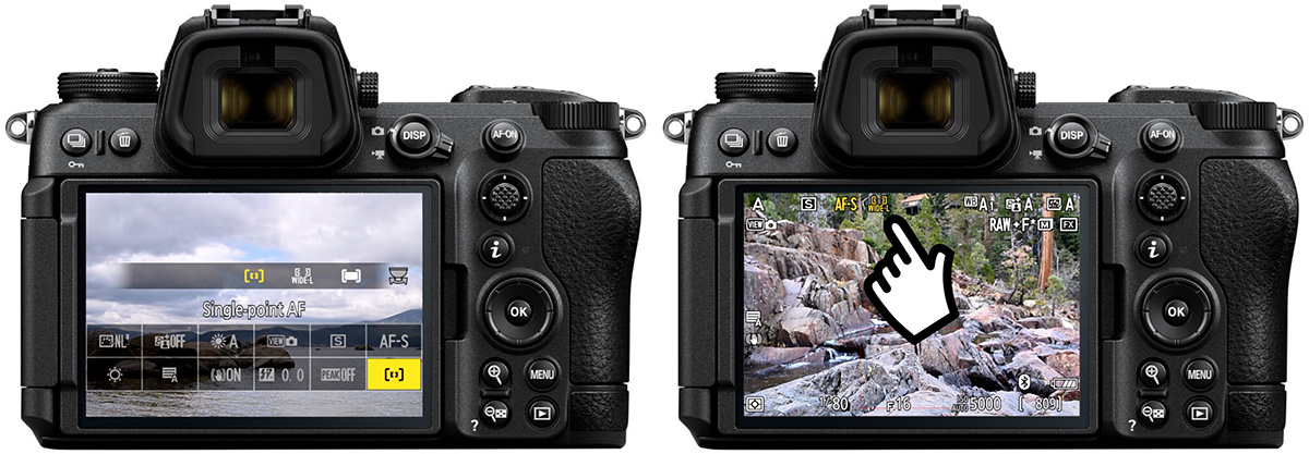 nikon change af-area mode