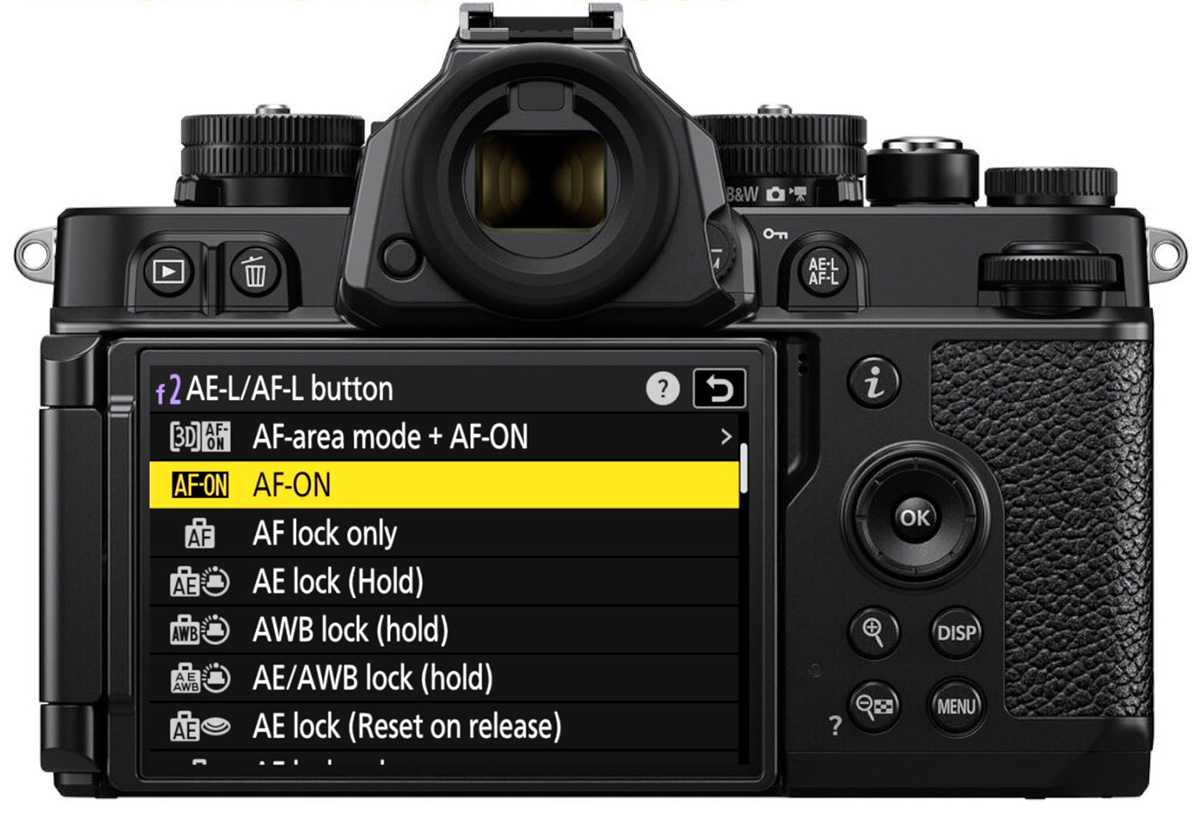 nikon back button focus setup