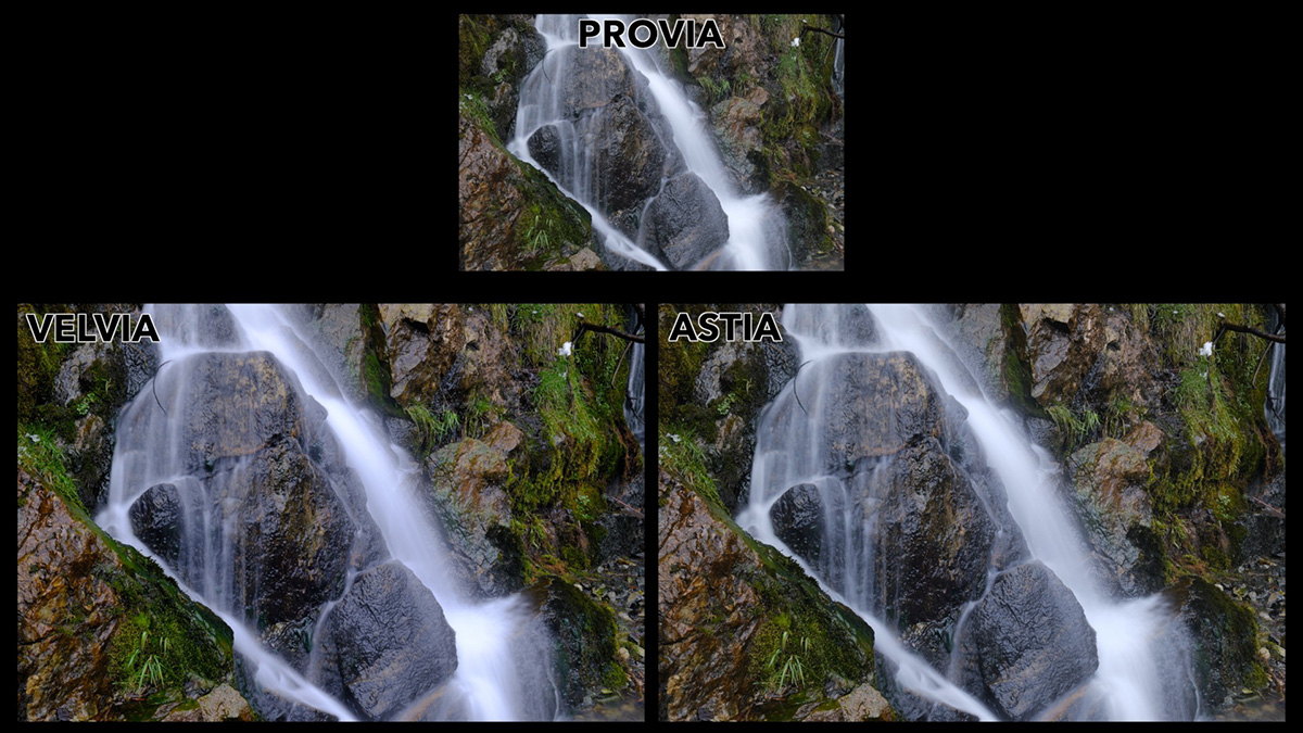 Velvia vs Astia waterfall