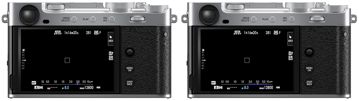 X-E5 Depth of Field scale comparison