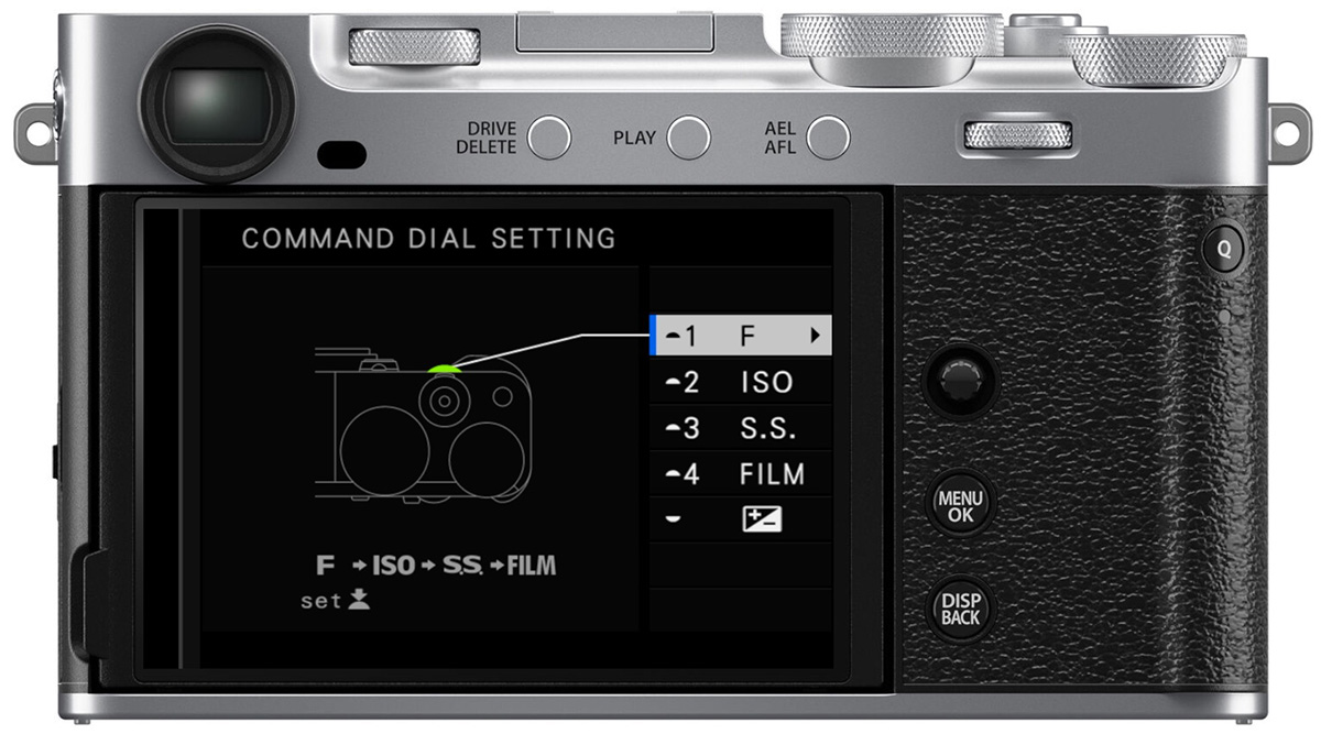 fujifilm front command dial programming