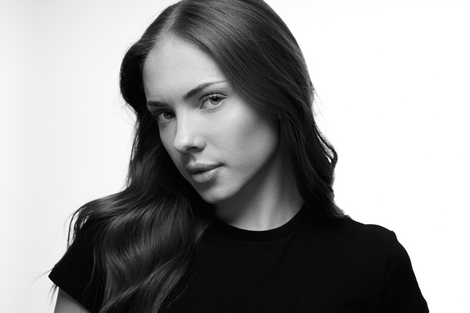 studio black & white creative portraits in reno