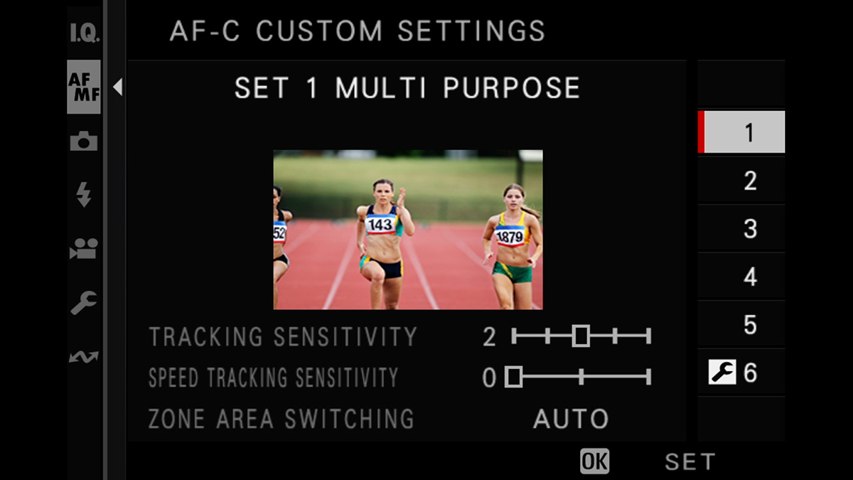 fuji afc custom settings