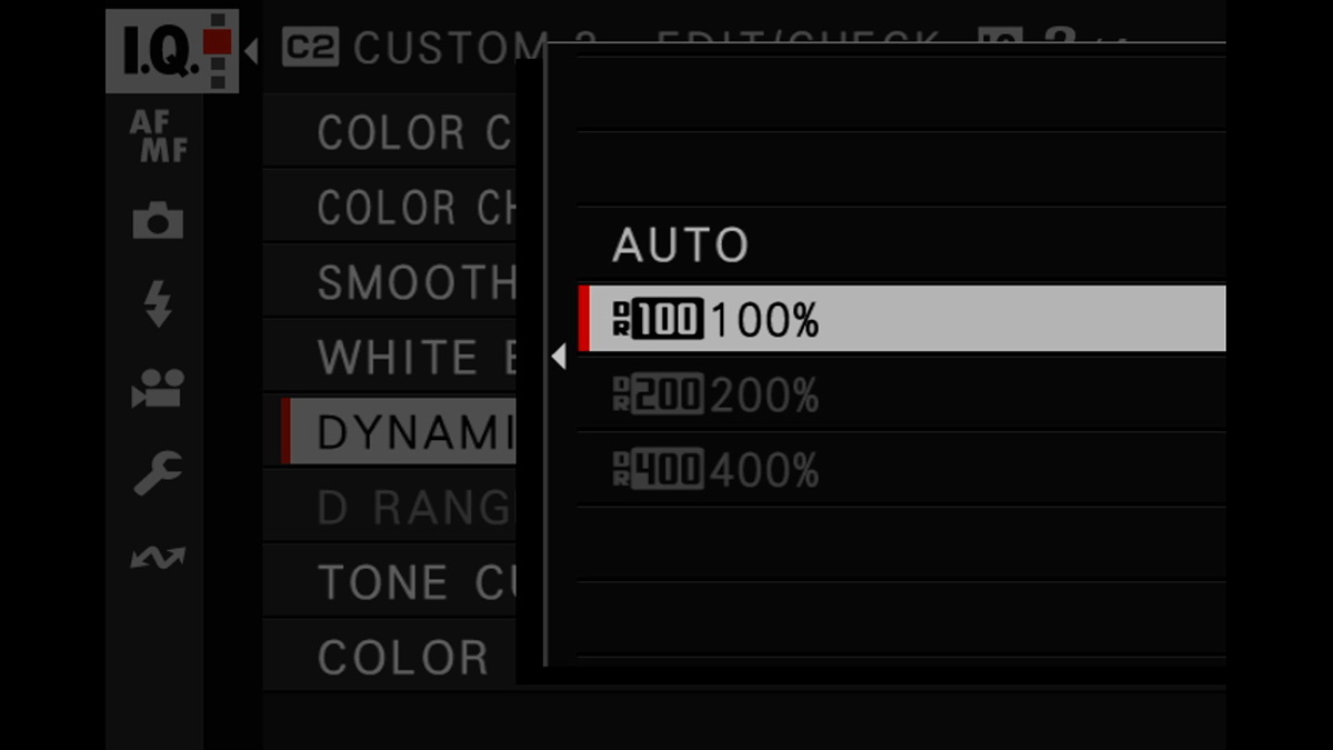 custom settings dynamic range
