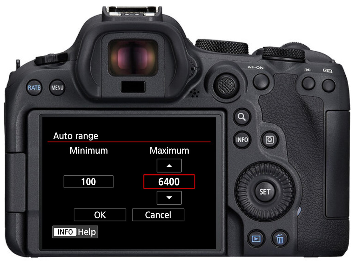 canon r auto iso settings