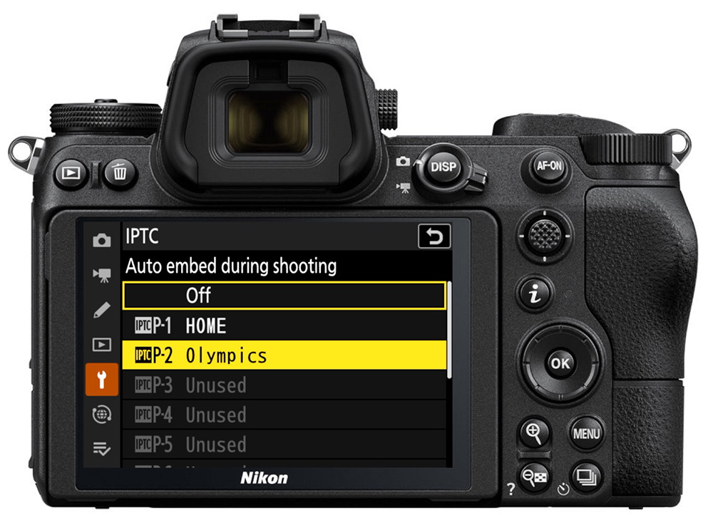 nikon z iptc