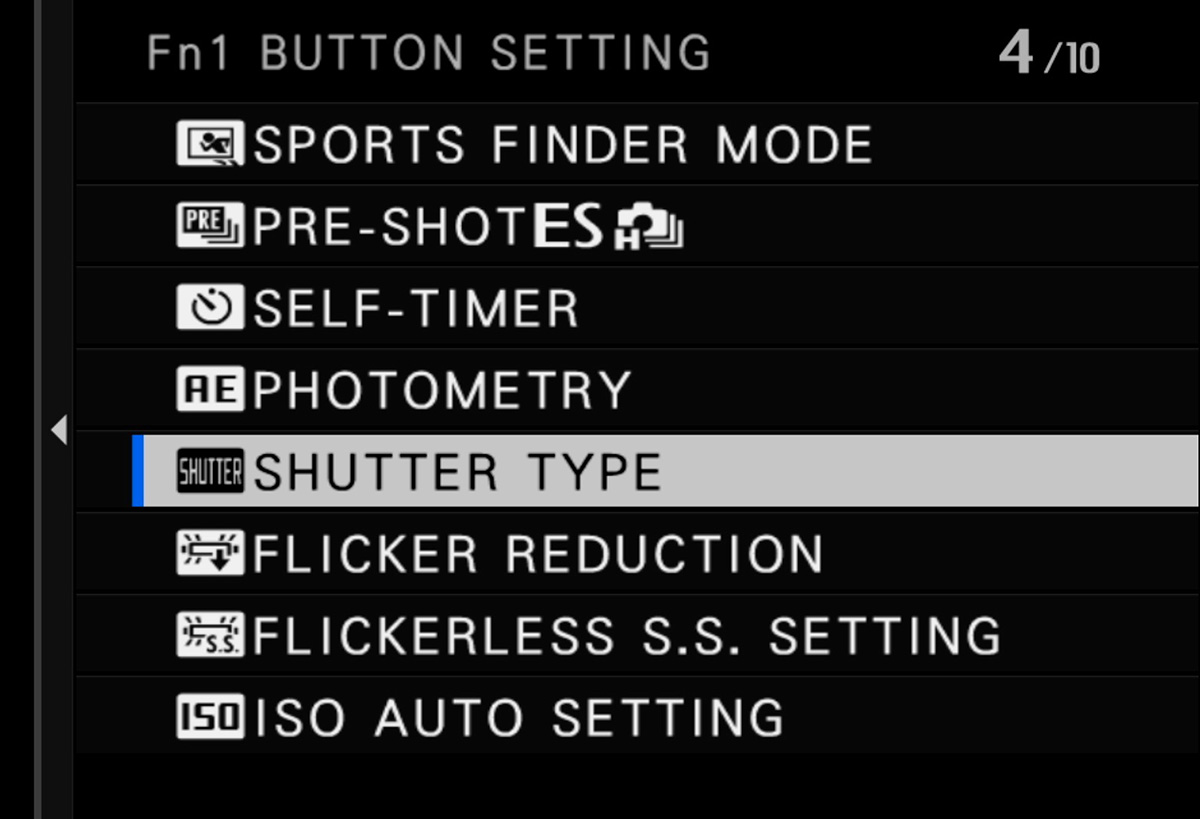 fujifilm program shutter type